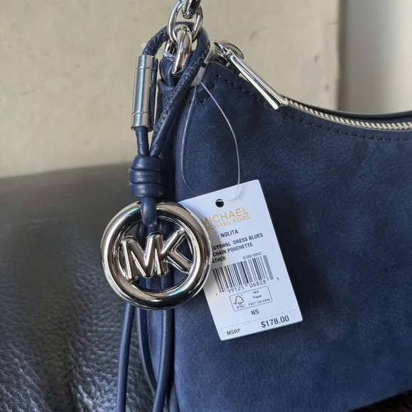 Michael Kors Nolita Navy Blue Shoulder Bag - Picture 2 of 4
